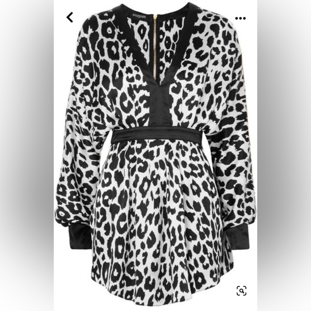 Balmain silk leopard mini dress- like new